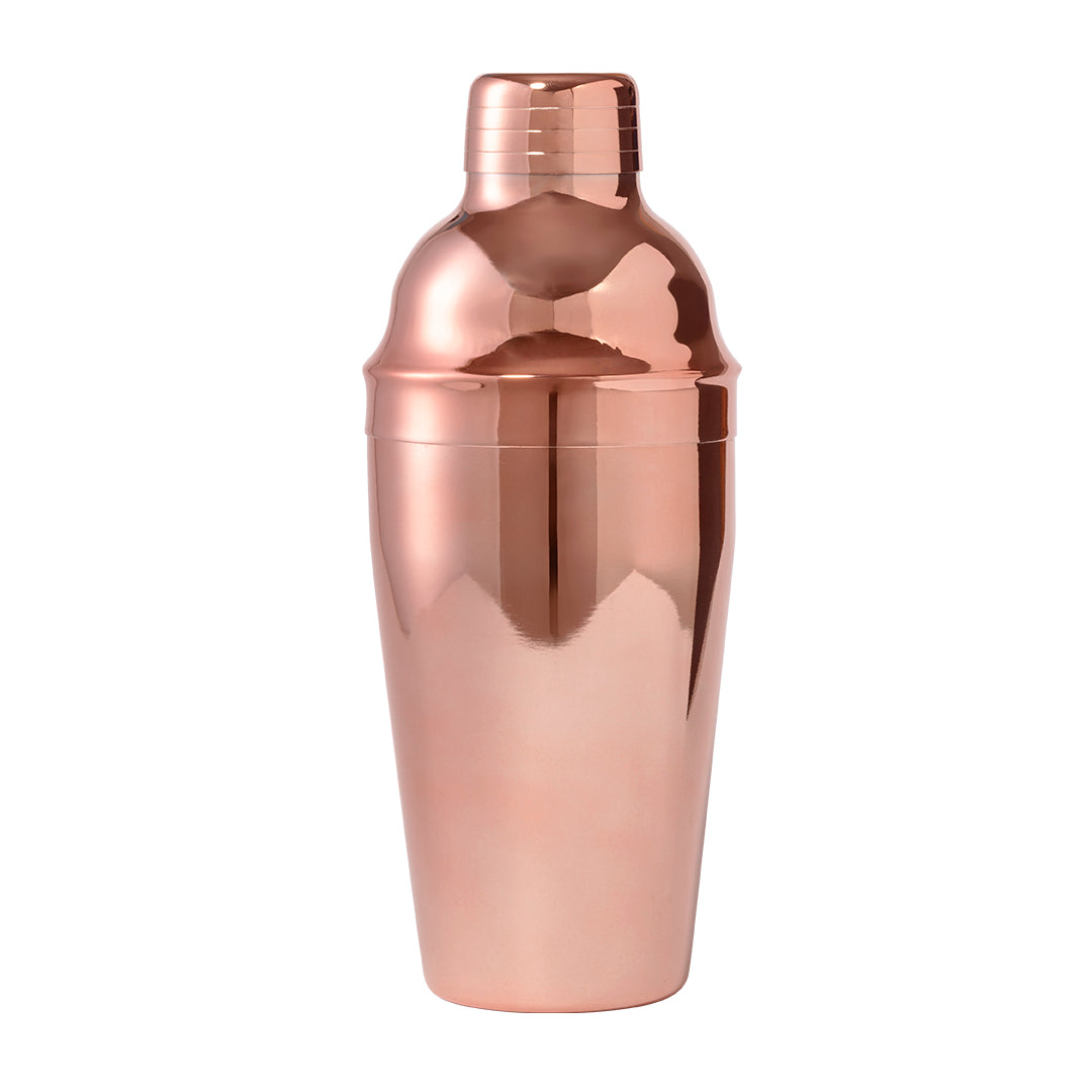 Copper Mixology Shaker aus rostfreiem Stahl mit verzinkter Kupferbeschichtung.