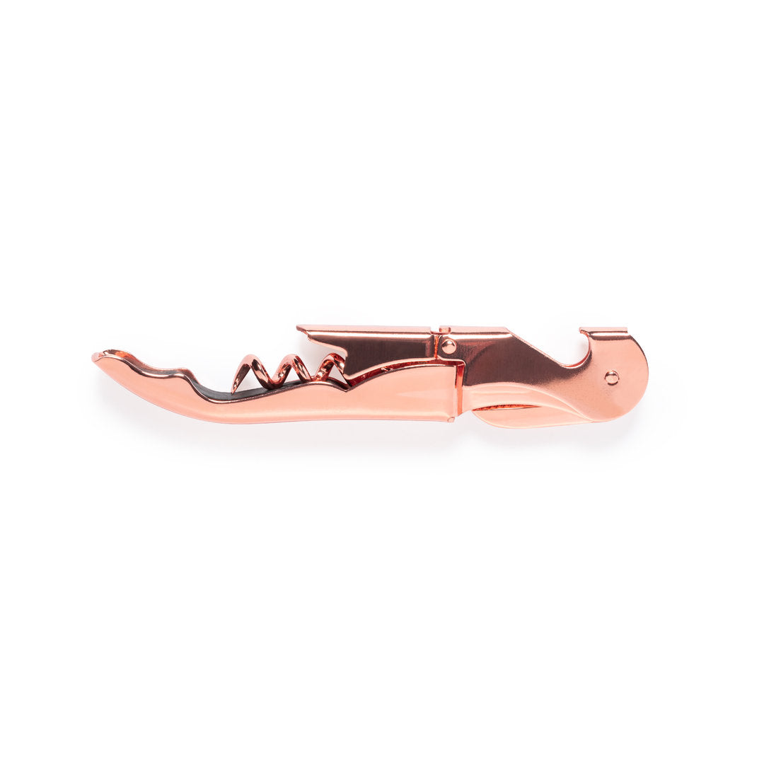 Copper Elegance Corkscrew aus rostfreiem Stahl mit verzinkter Kupferbeschichtung.