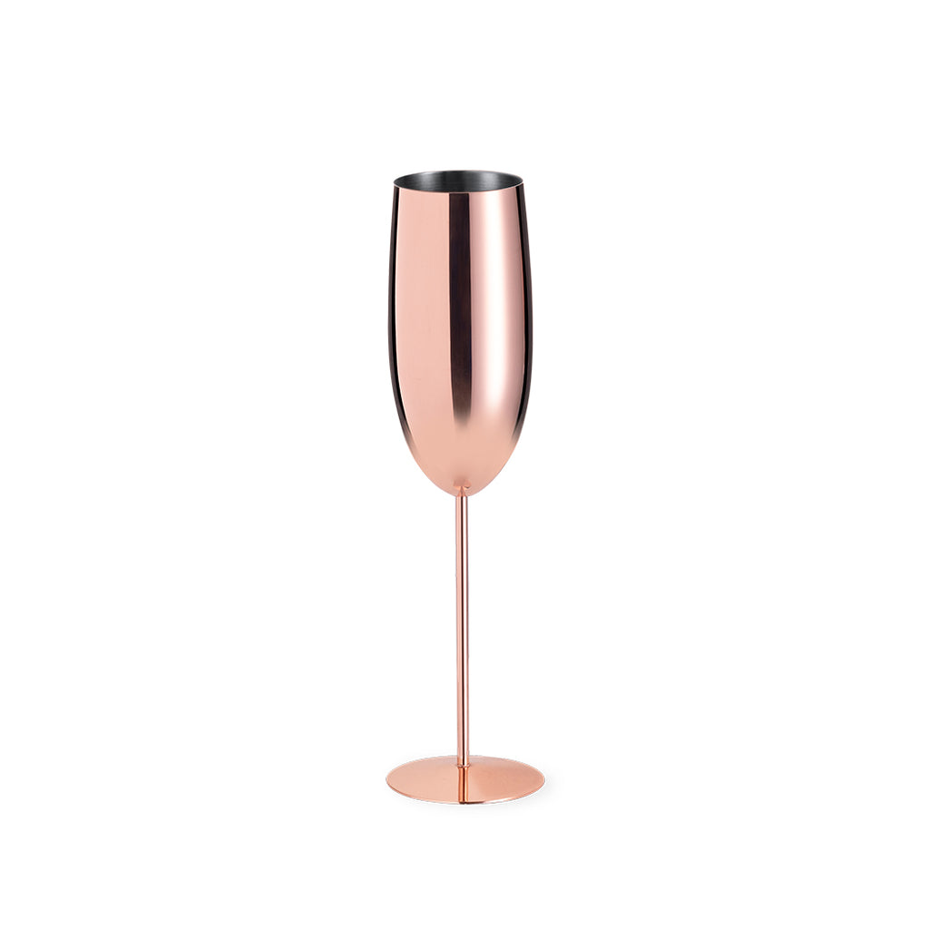 Copper Elegance Glass Set mit 270 ml Gläsern in glänzender Kupferbeschichtung.