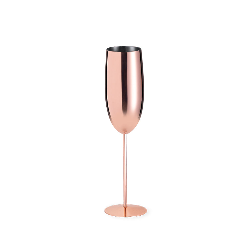 Copper Elegance Glass Set mit 270 ml Gläsern in glänzender Kupferbeschichtung.