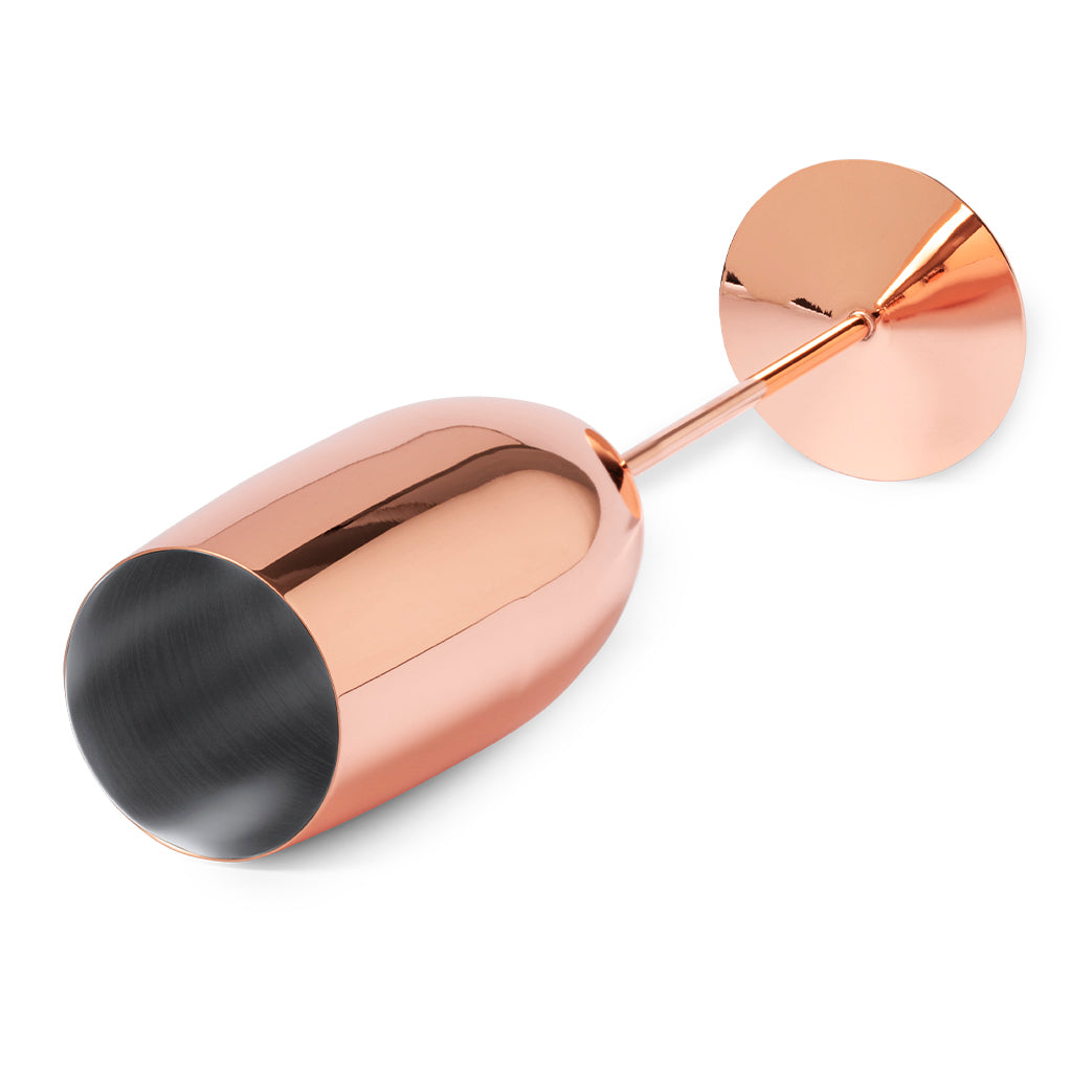 Copper Elegance Glass Set mit 270 ml Gläsern in glänzender Kupferbeschichtung.