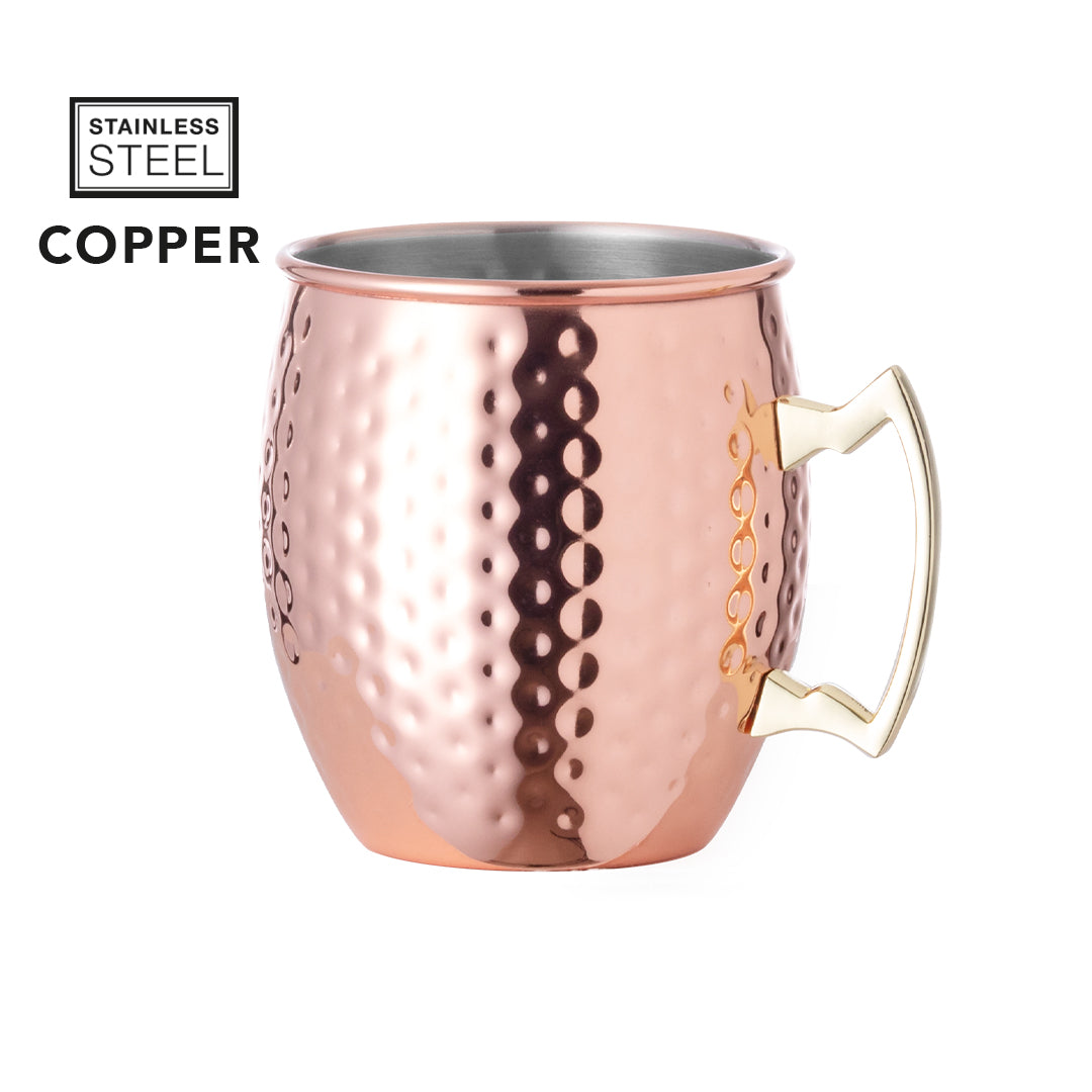 Vintage Kupferbecher – Rostfreier Stahl mit galvanisierter Kupferbeschichtung.