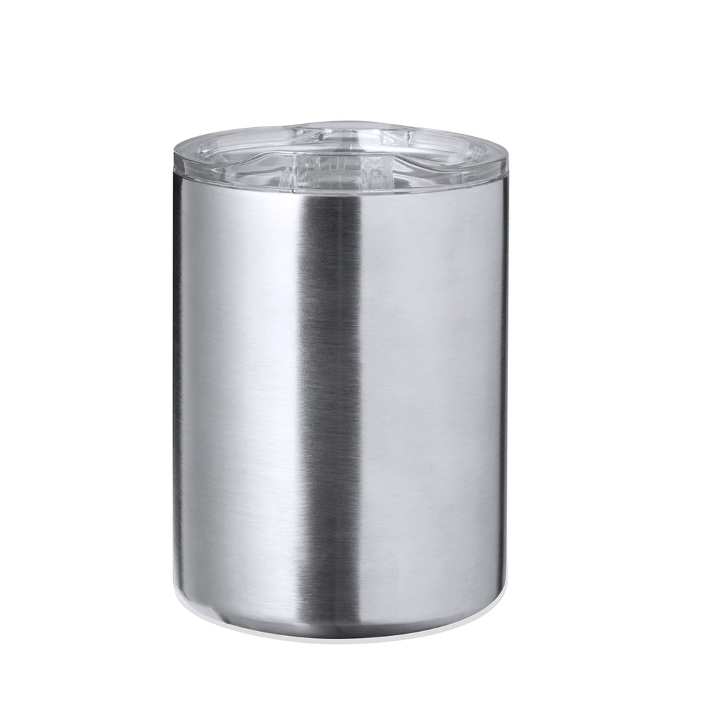 Recycled Steel Thermo Cup mit 370 ml Fassungsvermögen und BPA-freiem Deckel.