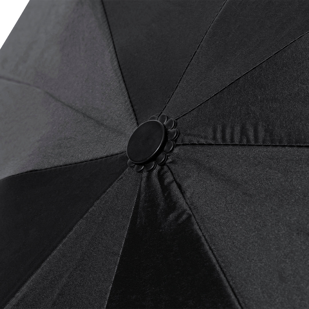Elegant Eco Premium Set mit Thermobecher und faltbarem Regenschirm in mattem Design.