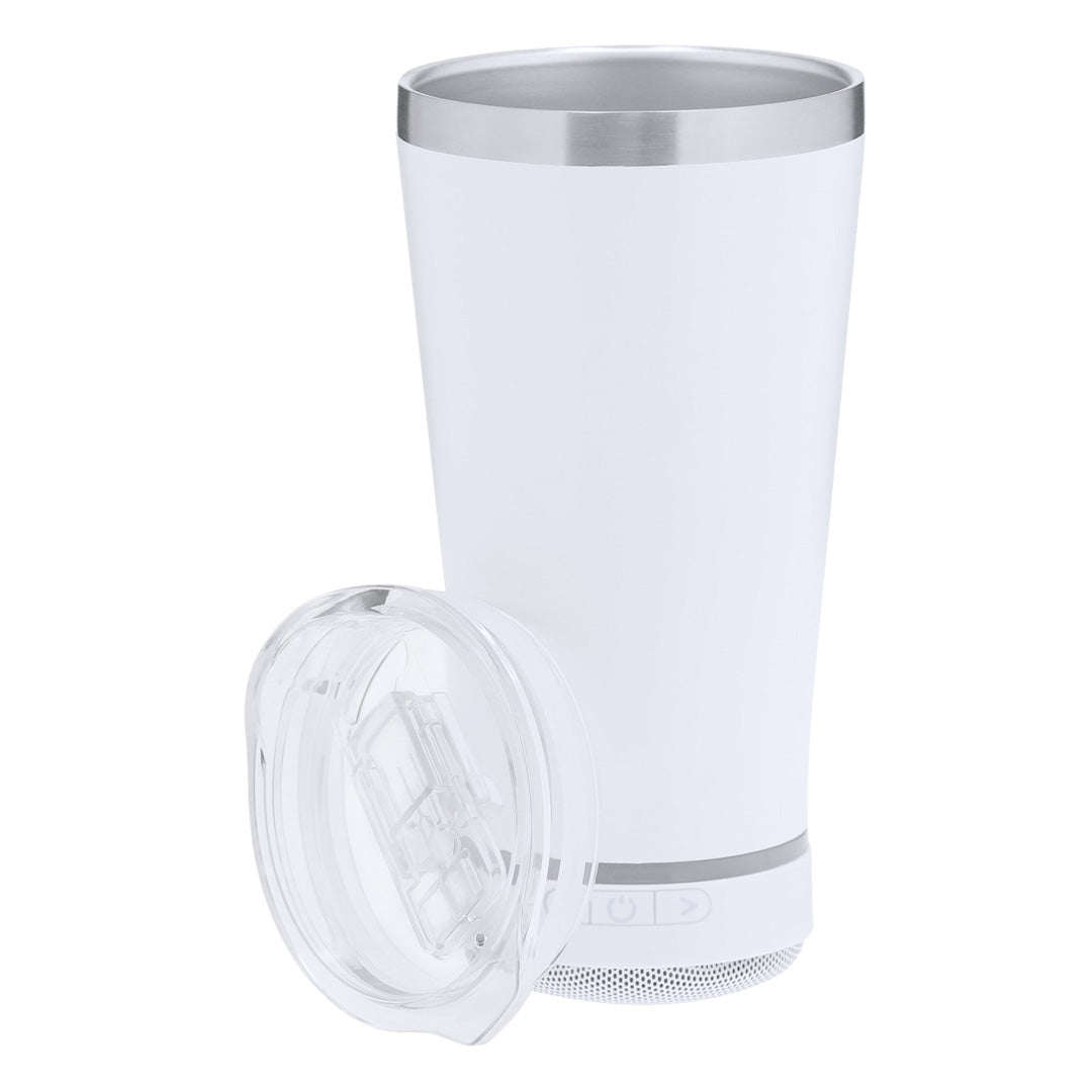 Isolierbecher Sonic Insulated Tumbler mit integriertem Bluetooth-Lautsprecher.
