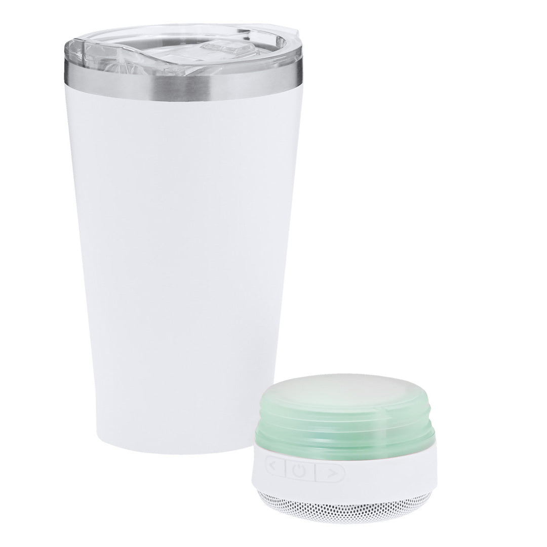 Isolierbecher Sonic Insulated Tumbler mit integriertem Bluetooth-Lautsprecher.