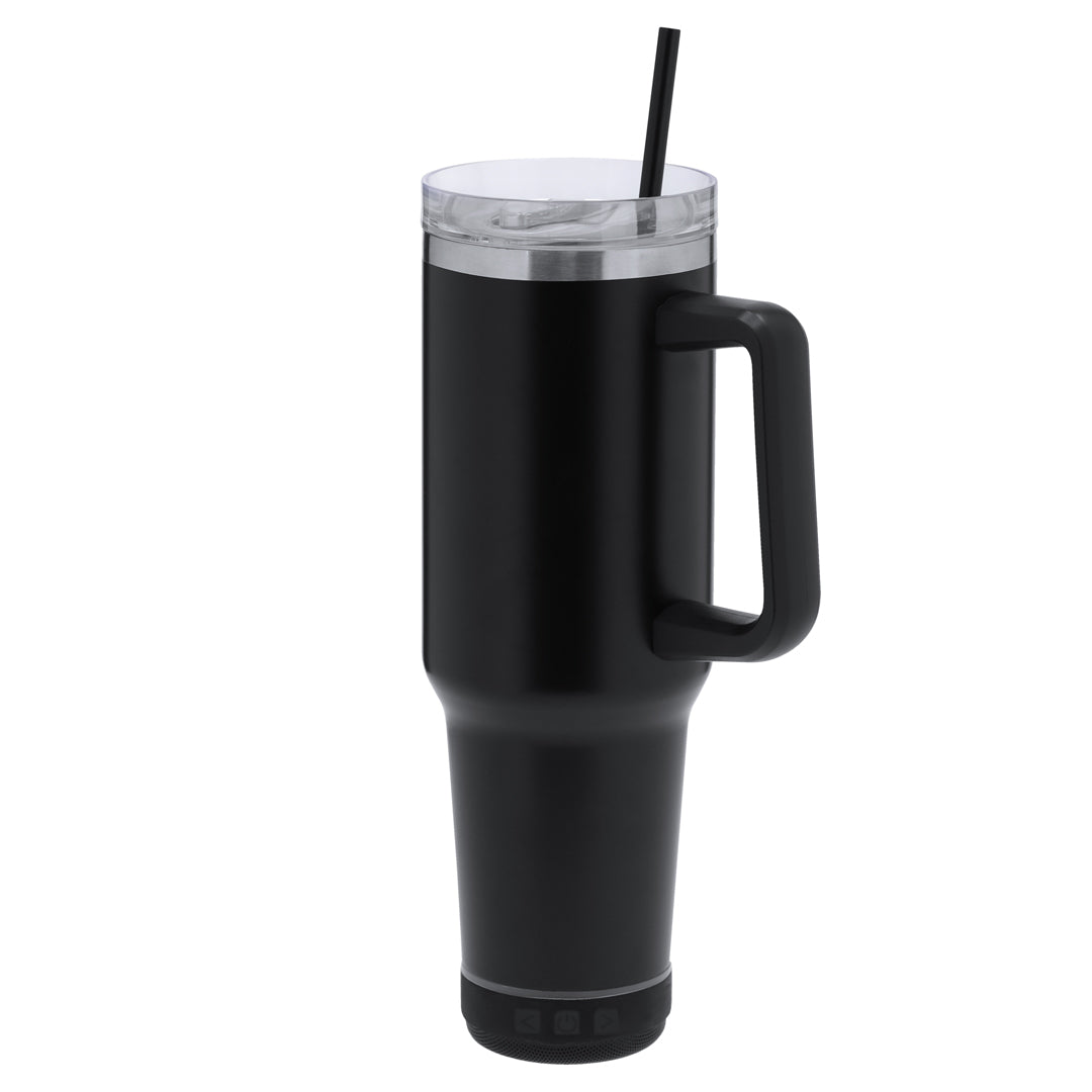 Thermobecher Sonic Thermo Pro mit Bluetooth-Lautsprecher und ergonomischem Griff.