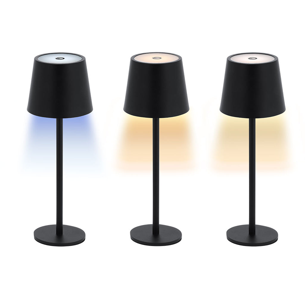 Stylish Touch Lamp mit Schwarz-Chrom-Finish und verschiedenen Lichtmodi.