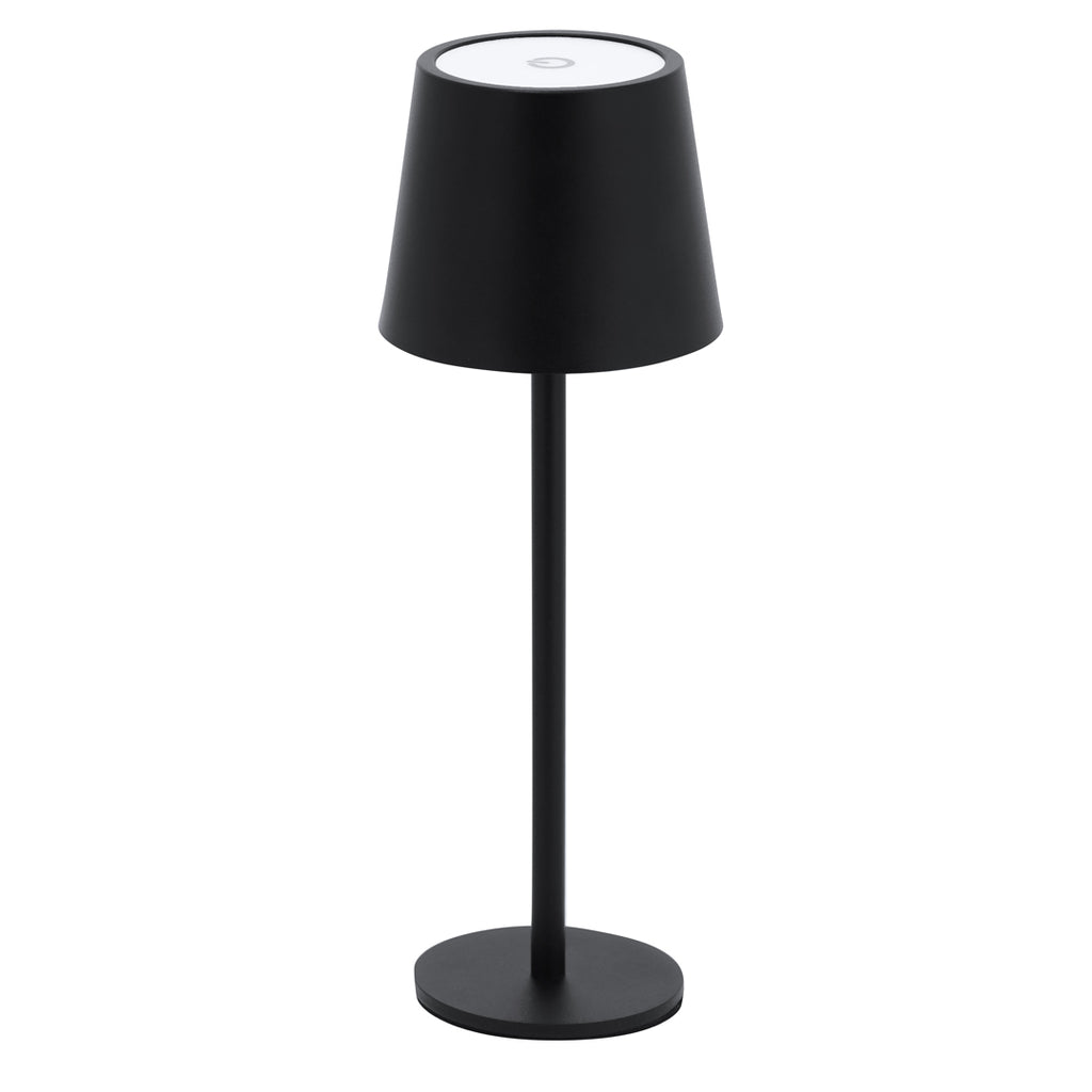 Stylish Touch Lamp mit Schwarz-Chrom-Finish und verschiedenen Lichtmodi.