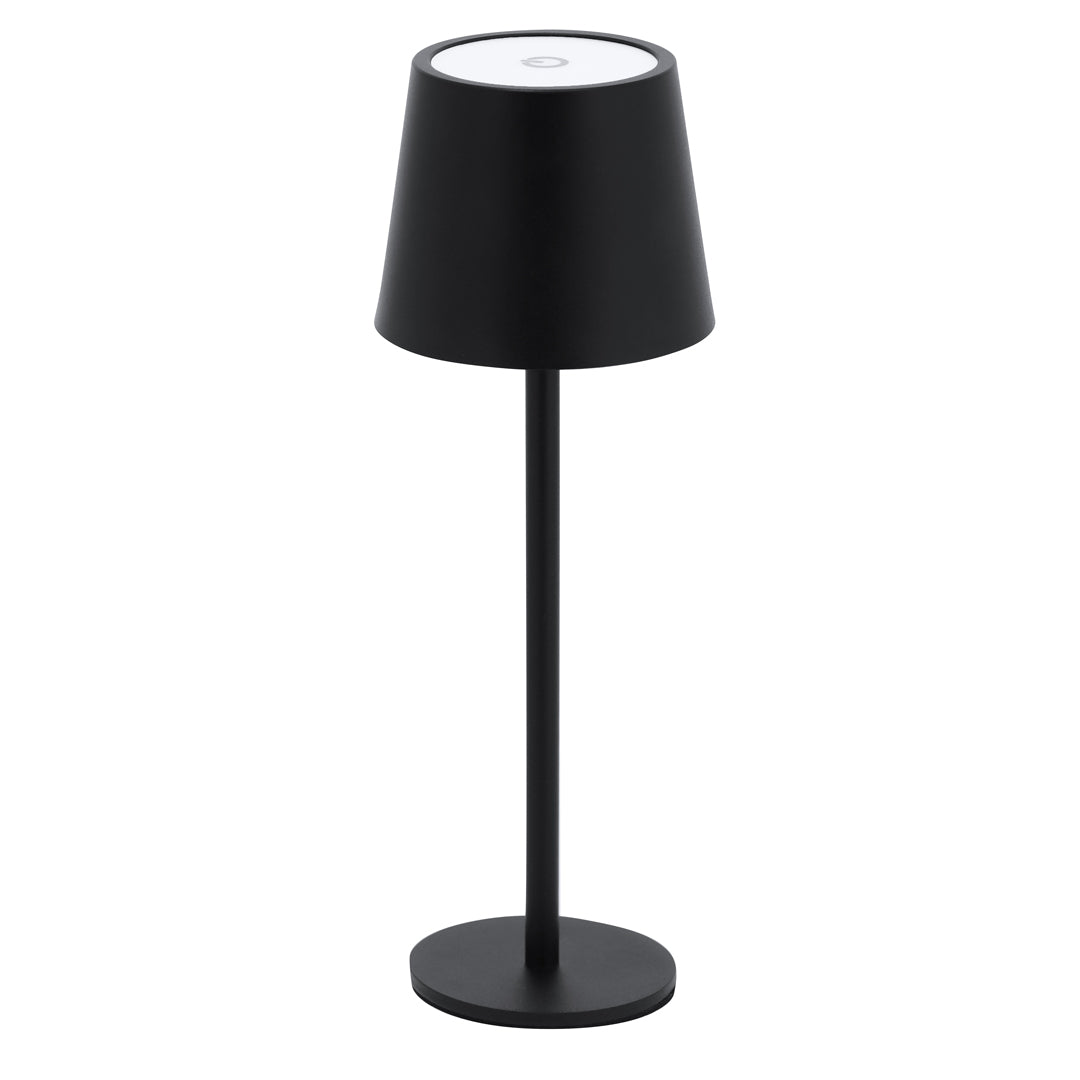 Stylish Touch Lamp mit Schwarz-Chrom-Finish und verschiedenen Lichtmodi.