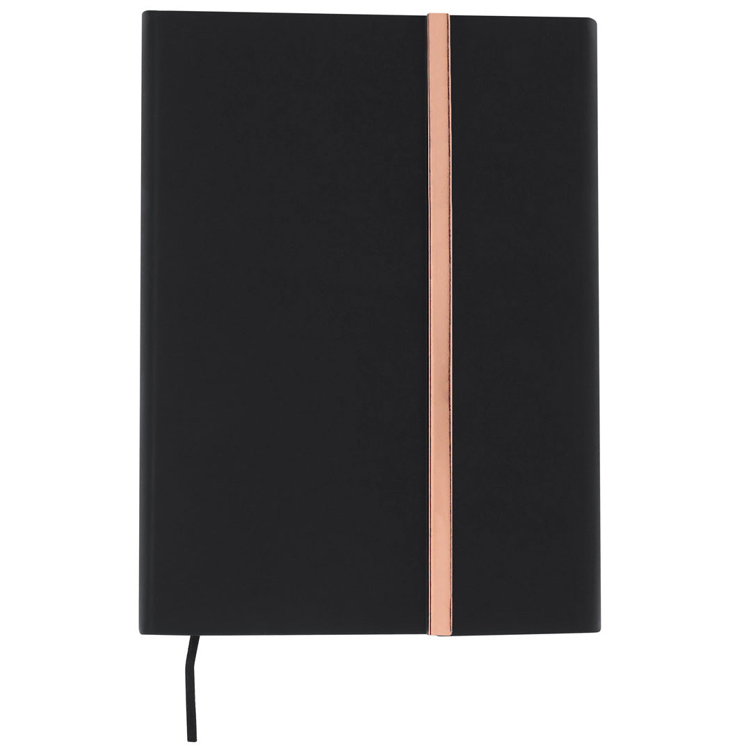 Notizblock Set und Kugelschreiber in Schwarz/Rosé