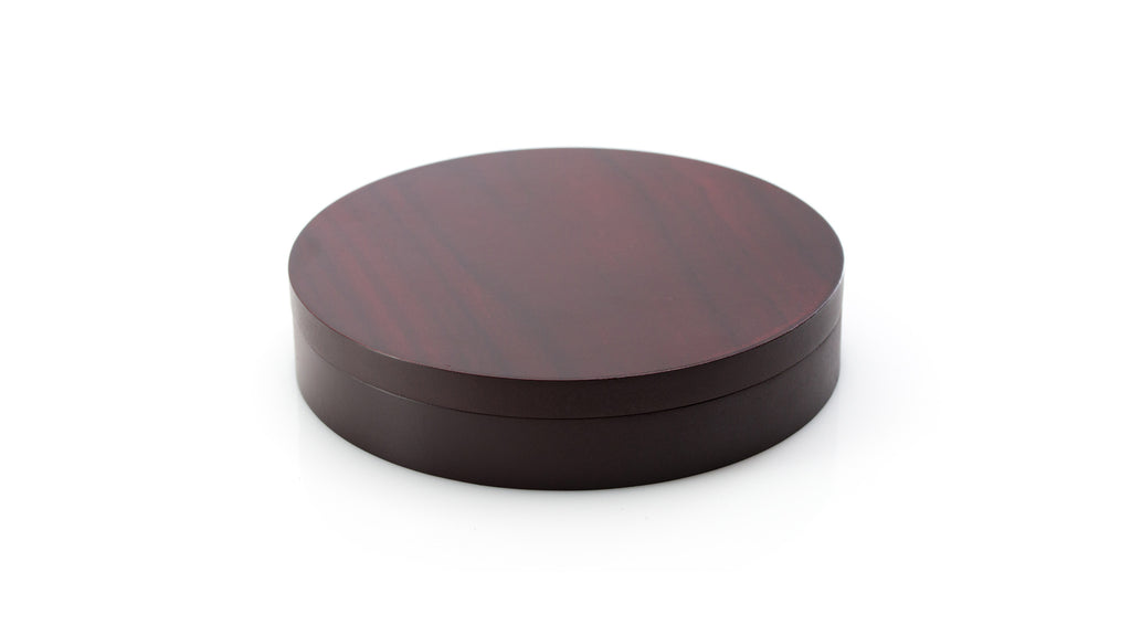 Rundes Wein-Set Nature's Circle mit Accessoires aus Edelstahl und Holz in einer edlen Naturholz-Box.